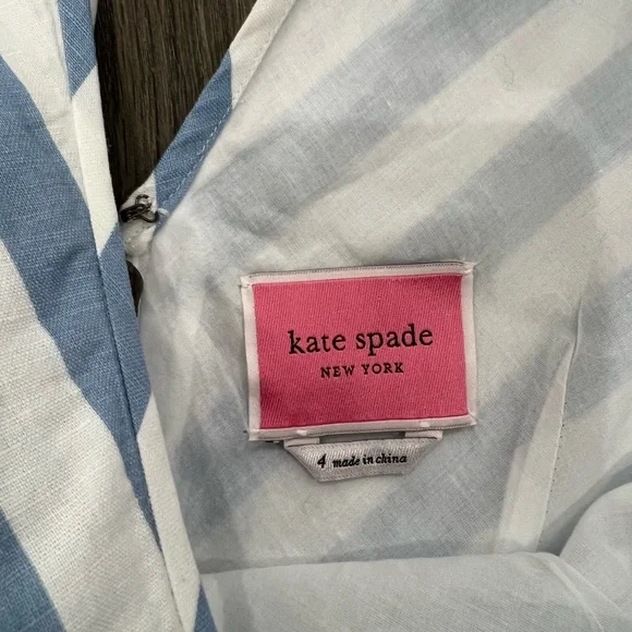 BNWOT Kate Spade Blue and White Striped Sleeveless Dress Size 4 - Picture 6 of 6